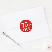 75% de réduction Autocollant rond classique à fond (Enveloppe)