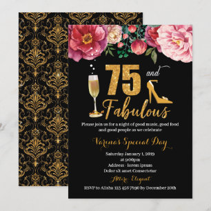 75. en Fabulous Birthday Invitation for Women Kaart