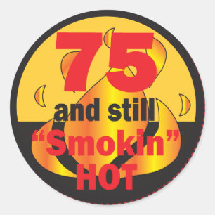 75 en nog steeds rokin Hot - 75e verjaardag Ronde Sticker