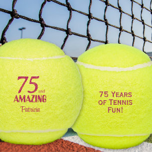 75 en Verbluffend Roze Tennis Verjaardagscadeau Tennisballen