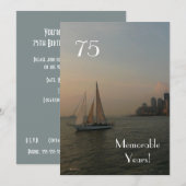 75 Herdenkingsjaren/Zeilboot-Birthday Kaart (Voorkant / Achterkant)