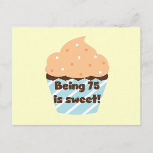 75 is Sweet Birthday T-shirts en cadeautjes Briefkaart