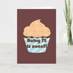75 is Sweet Birthday T-shirts en cadeautjes Kaart