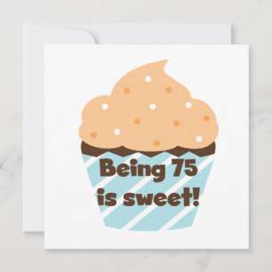 75 is Sweet Birthday T-shirts en cadeautjes Kaart