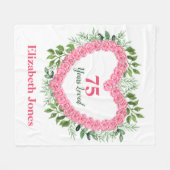 75 jaar achtergebleven 75e jaarmandje fleece deken (Voorkant (Horizontaal))