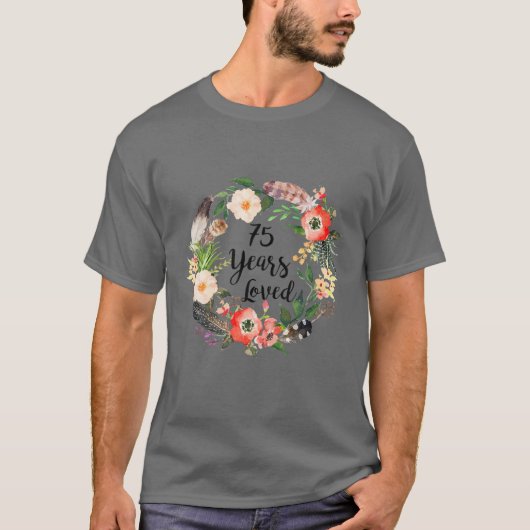 75 jaar geliefd, 75e verjaardag gif voor vrouwen, t-shirt (Voorkant)