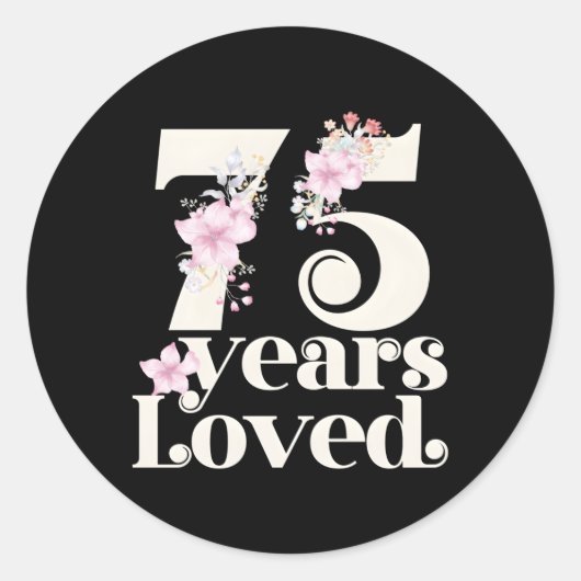 75 Jaar Geliefd Oma 75e Py 75 Ronde Sticker (Voorkant)