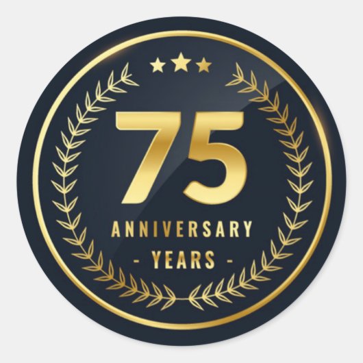 75 jaar Jubileum envelopzegel Ronde Sticker (Voorkant)