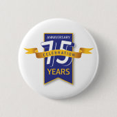75 jaar Jubileum ontwerpen Ronde Button 5,7 Cm (Voorkant)