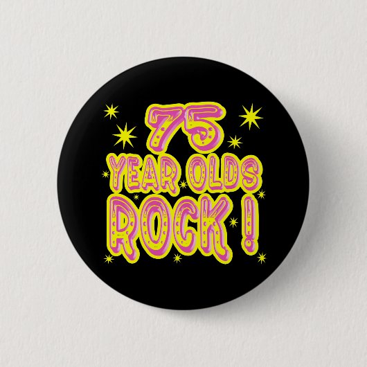 75 jaar Olds Rock! (Roze) Button (Voorkant)
