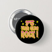 75 jaar Olds Rock! (Roze) Button (Voorkant /achterkant)