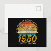 75 Jaar Oud 1950 Retro Geweldig 75ste Verjaardag C Briefkaart (Voorkant / Achterkant)