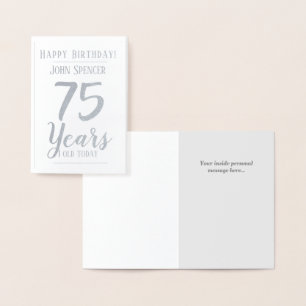 75 jaar oud. Stijlvol ontwerp. Folie Kaarten