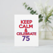 75 jaar oud verjaardagsontwerp briefkaart (Staand voorkant)