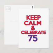 75 jaar oud verjaardagsontwerp briefkaart (Voorkant / Achterkant)