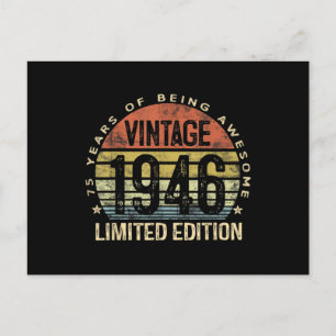 75 jaar oude geschenken  1946 Birthday Briefkaart