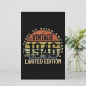 75 jaar oude geschenken 1946 Birthday Briefpapier (Staand voorkant)