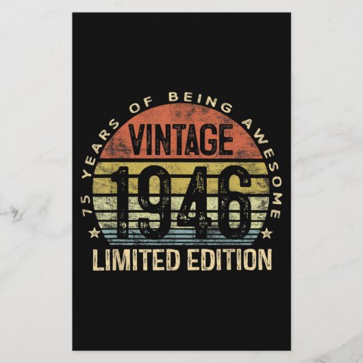 75 jaar oude geschenken 1946 Birthday Briefpapier (Voorkant)