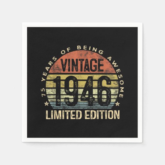 75 jaar oude geschenken 1946 Birthday Servet (Voorkant)