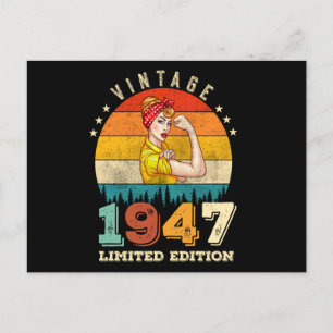 75 jaar oude vrouwen dag 1947  75e verjaardag briefkaart