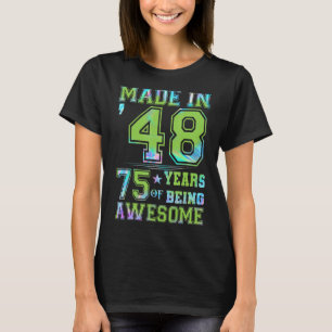 75-jarige 75e verjaardag Meisjesvrouwen Mannen T-shirt