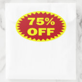 75% korting op detailhandelaars ovale sticker (Tas)