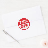 75% KORTING RONDE STICKER (Envelop)