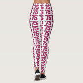 75 leggings 75e verjaardag schattige roze rozen (Achterkant)