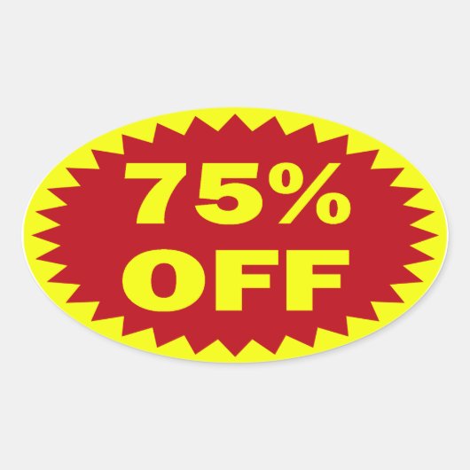 75% outre des autocollants de vente au détail (Devant)