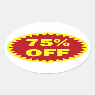 75% outre des autocollants de vente au détail