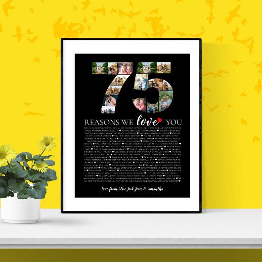 75 redenen waarom we van je houden opa verjaardag poster