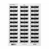 .75 "x2.25" Black Toile Fabri Retouradreslabel Etiket (Full Sheet)
