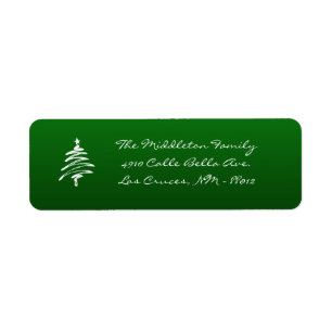 .75 "x2.25" Green White XMAS Tree Return Label