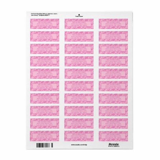 .75 "x2.25" PinkARMY ACU Camo Retour Adreslabel Etiket (Full Sheet)