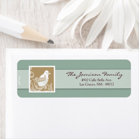 .75 "x2.25" Retouradres Label Love Bird (Insitu)