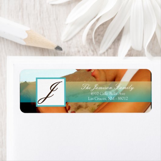 .75 "x2.25" Retouradres Label Sunset Fade Blauwgro (Insitu)