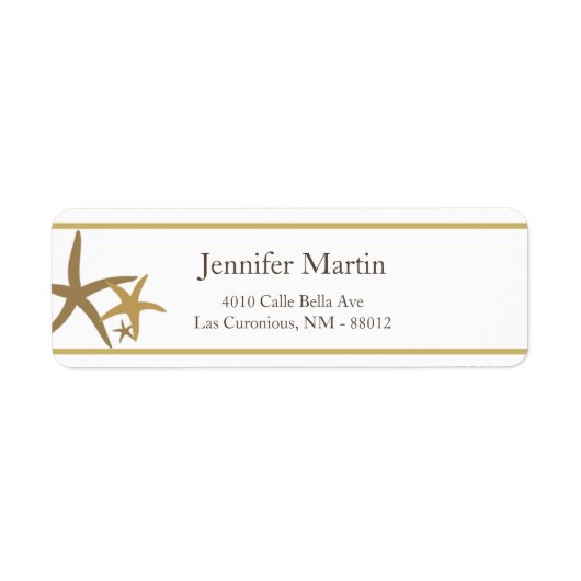 .75 "x2.25" Retouradres Sandy Beach Etiket (Voorkant)