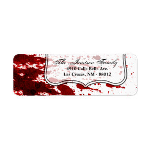 .75"x2.25" Retouradreslabel Bloedspatten Vam Etiket