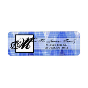 .75 "x2.25" Retouradreslabel Ombre Blue Chevron Etiket