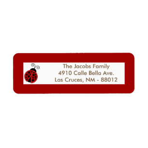 .75 "x2.25" Retouradreslabel Red Ladybug Etiket