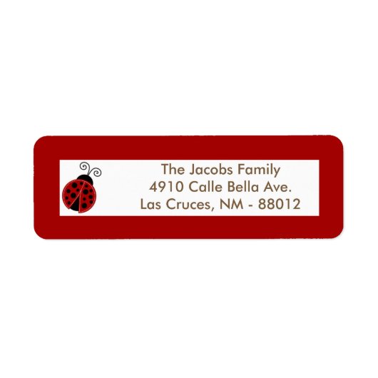 .75 "x2.25" Retouradreslabel Red Ladybug Etiket (Voorkant)