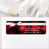 .75 "x2.25" Retouradreslabel rood geruite Beer Etiket (Insitu)