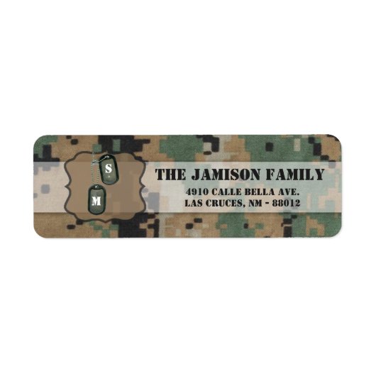 .75 "x2.25" Retourlabel Marine DIGITAL PRINT Etiket (Voorkant)