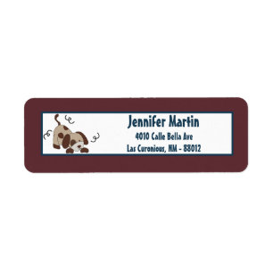 .75 "x2.25" Return Adres Label Lil League Puppy