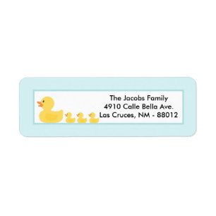 .75"x2.25"Terugkeeradresetiket Rubber Ducky Etiket