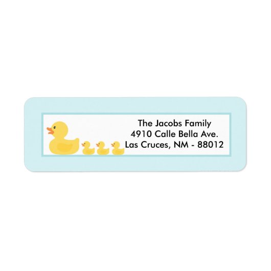 .75"x2.25"Terugkeeradresetiket Rubber Ducky Etiket (Voorkant)