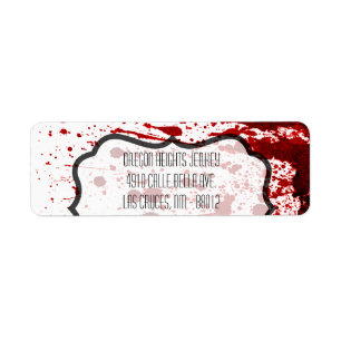 .75 "x2.25" Zakelijk adres Label Blood Splatter V