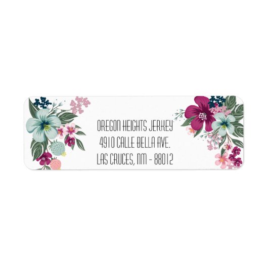 .75 "x2.25" Zakelijk adres Label Tropical Flowers (Voorkant)