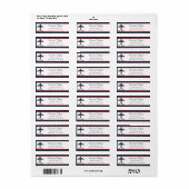 .75" x 2.25" Retouradres Vliegtuig Flight Blue Etiket (Full Sheet)