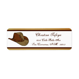 .75 "x 2.25" Retouradres Western Cowgirl Pet/Bo Etiket